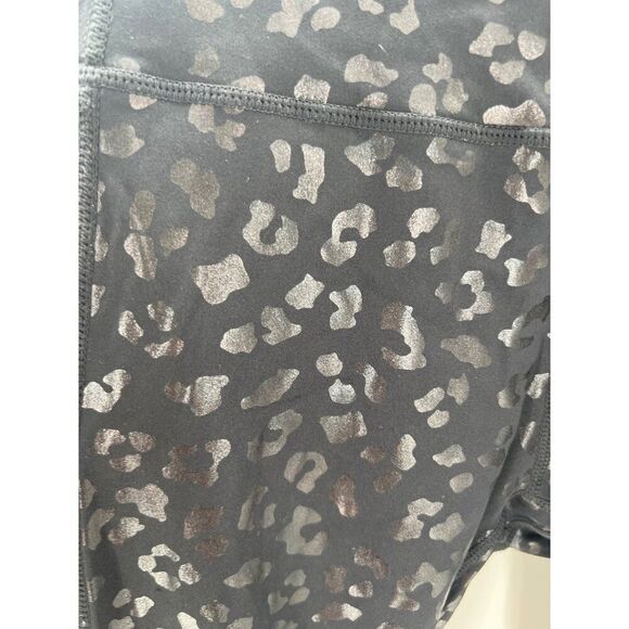 The Gym People Womens Black Leopard Print Leggings HIgh Waist Pockets Medium New - Picture 3 of 8